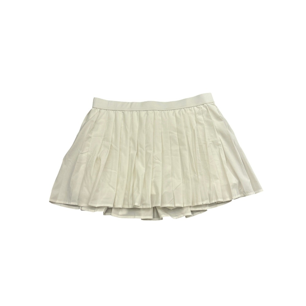 No Boundaries Pleated Mini Skirt Juniors Large 12-14‎ White Excellent Preppy